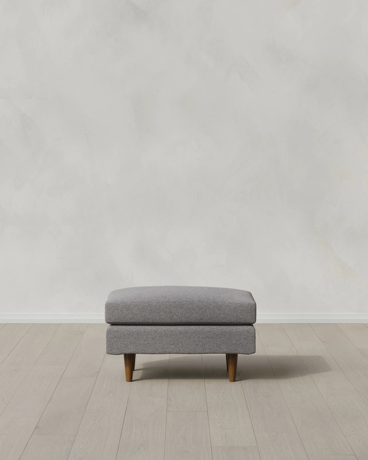 Atlas Midcentury Ottoman in Performance Basketweave - 31.5" / Navy