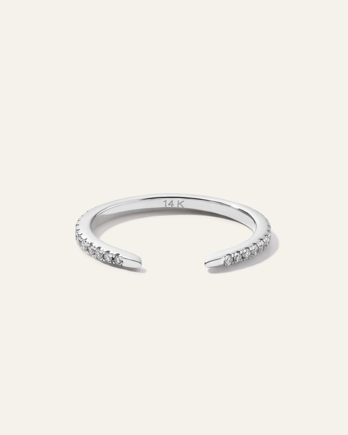 14K Diamond Open Claw Ring - 4 / White Gold