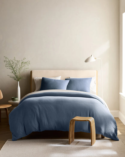 Organic Cotton Gauze Duvet Cover Set - Twin / Dried Sage