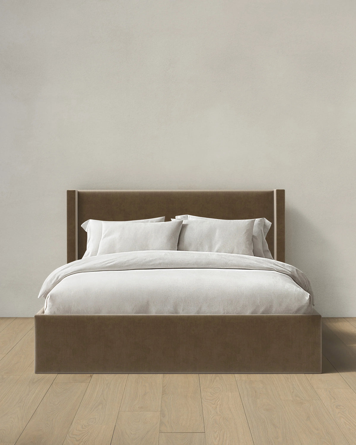 Wingback Bed in Performance Velvet - Full / Butterscotch