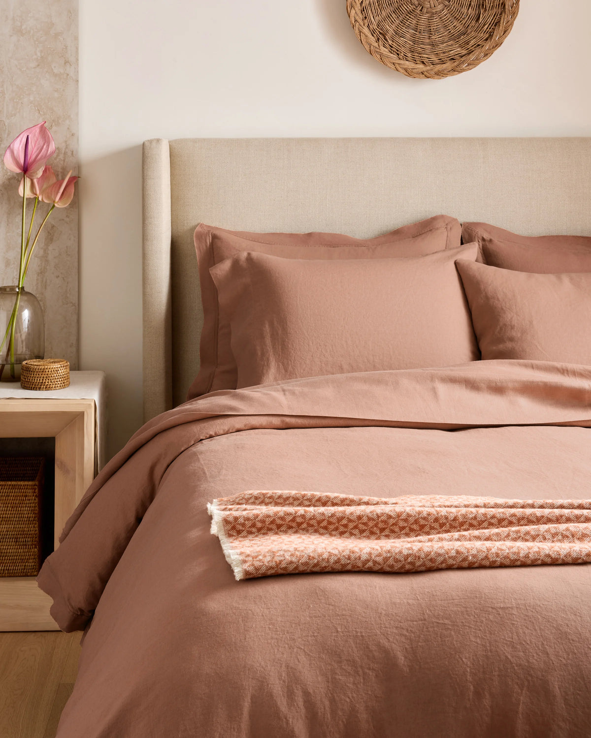 European Linen Double Flange Duvet Cover - Twin / Pine
