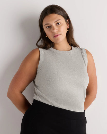 Organic Cotton Micro-Rib Cutaway Tank - 1X / Black
