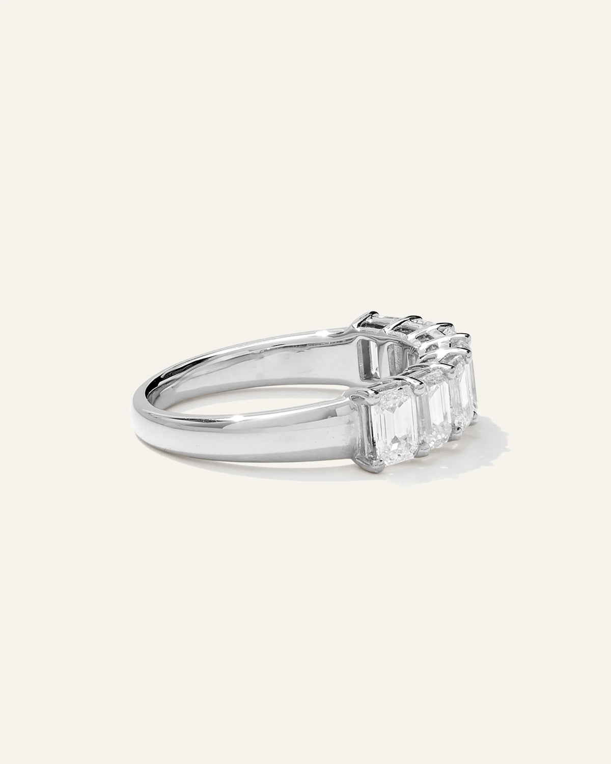 Lab Grown Diamond Emerald Seven Stone Band - 4 / Yellow Gold