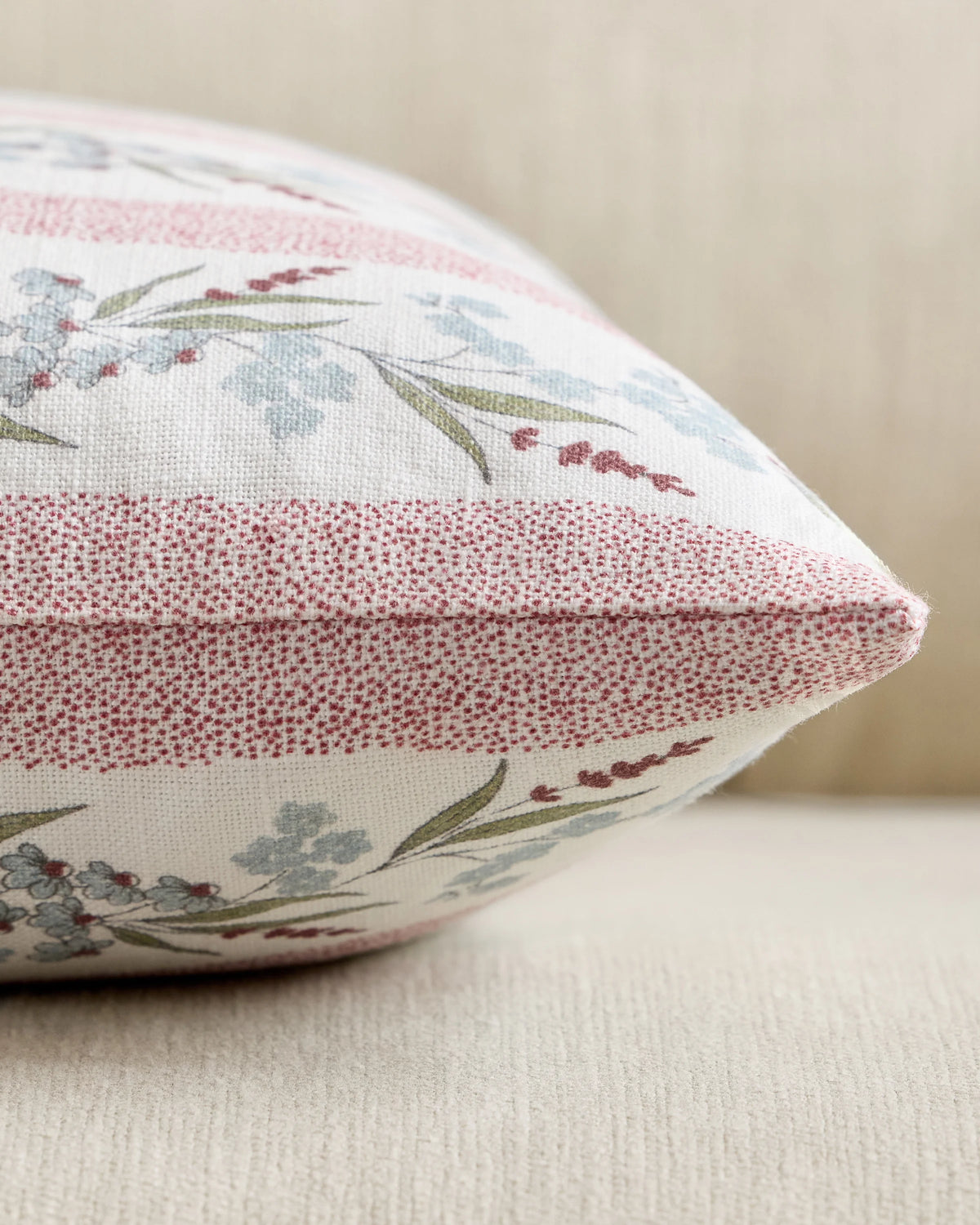 Wildflower Cotton Pillow Cover - 12x20 / Tan Stripe