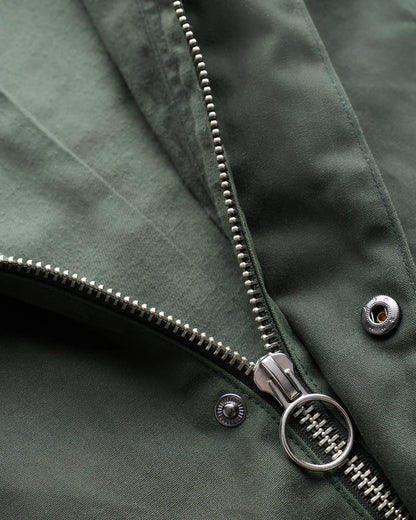 Organic Waxed Cotton Barn Jacket - S / Rustic Olive