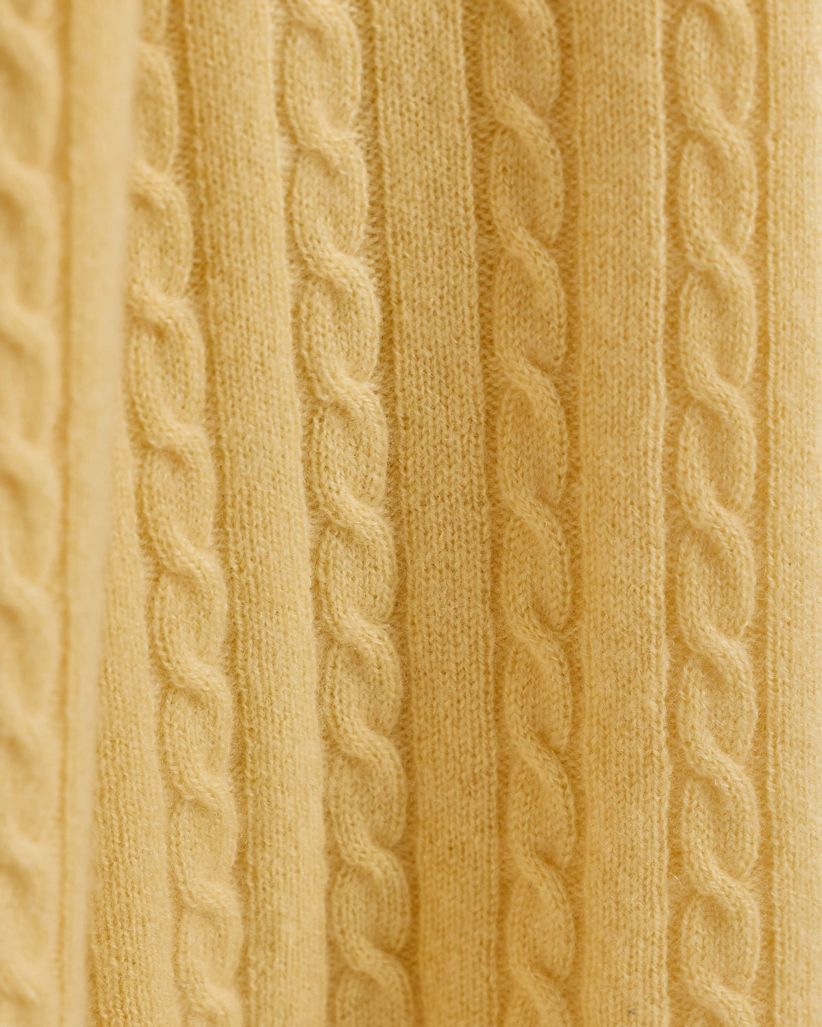Cable Knit Cashmere Throw - 50x70 / Limoncello