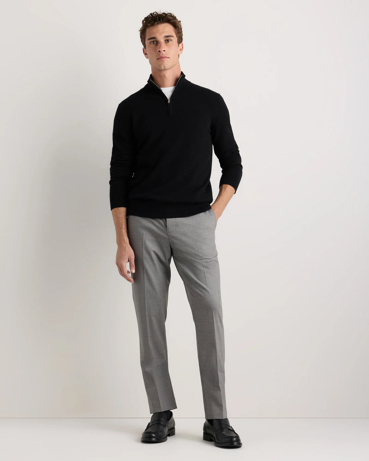 Stretch Wool Dress Pants - Slim - 30X30 / Grey Melange