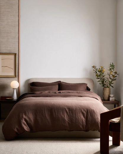 European Linen Deluxe Bedding Bundle - Twin / Willowleaf/White Stripe