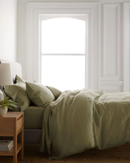 European Linen Duvet Cover - Twin / Peach