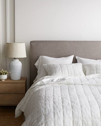 European Linen Box Quilt - Twin / Dusty Mauve