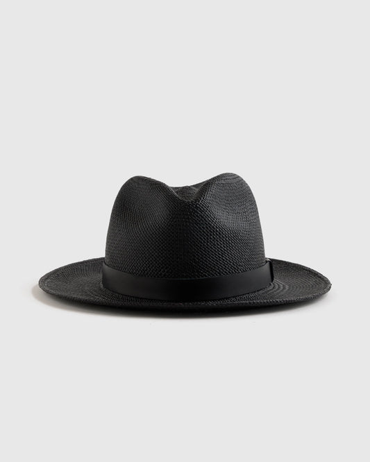 Toquilla Straw Panama Hat - S / Black