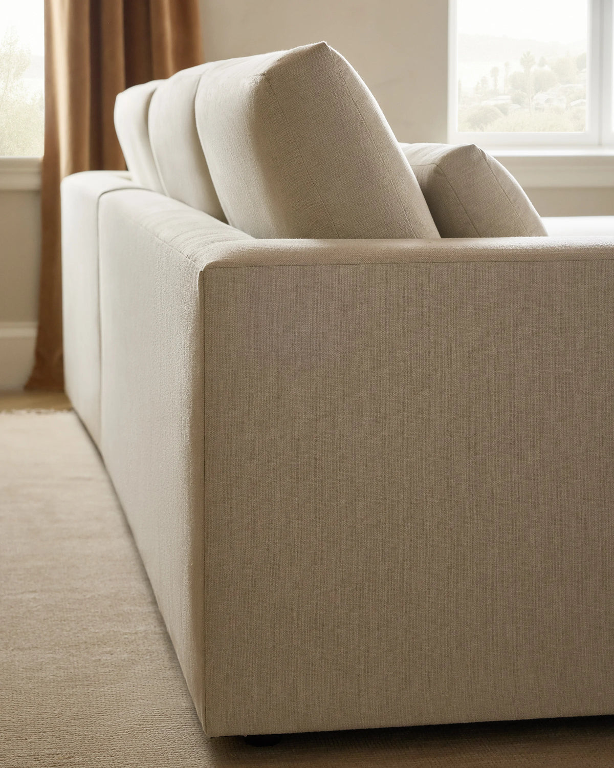 Ashford Deep Seat Chaise Sectional in Performance Basketweave - 119" Right Arm / Flax