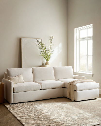 Brennan Chaise Sectional in Performance Velvet - Right Arm / Pine