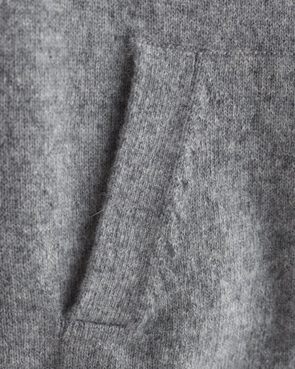 Washable Cashmere Full Zip Hoodie - 6 / Heather Grey