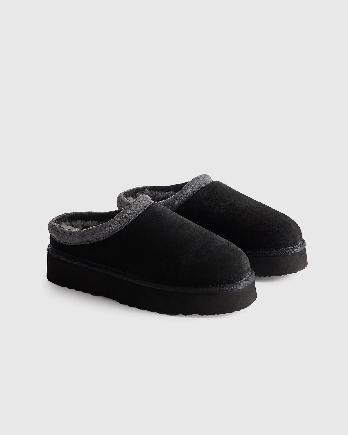 Australian Shearling Platform Clog Slipper - 5 / Pecan
