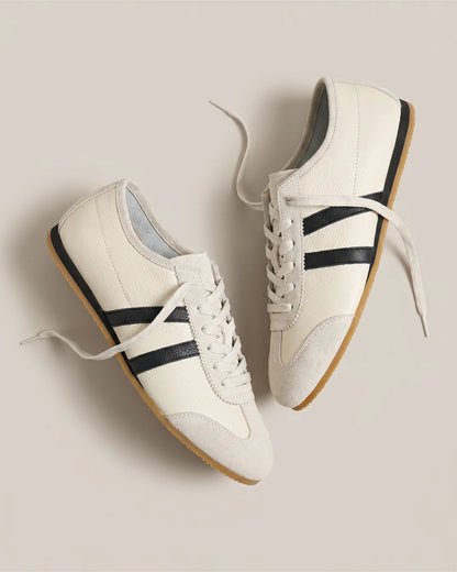 Italian Leather & Suede Low Profile Sneaker - 5 / Electric Blue