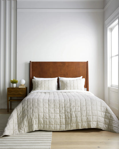 European Linen Box Quilt - Twin / Dusty Mauve