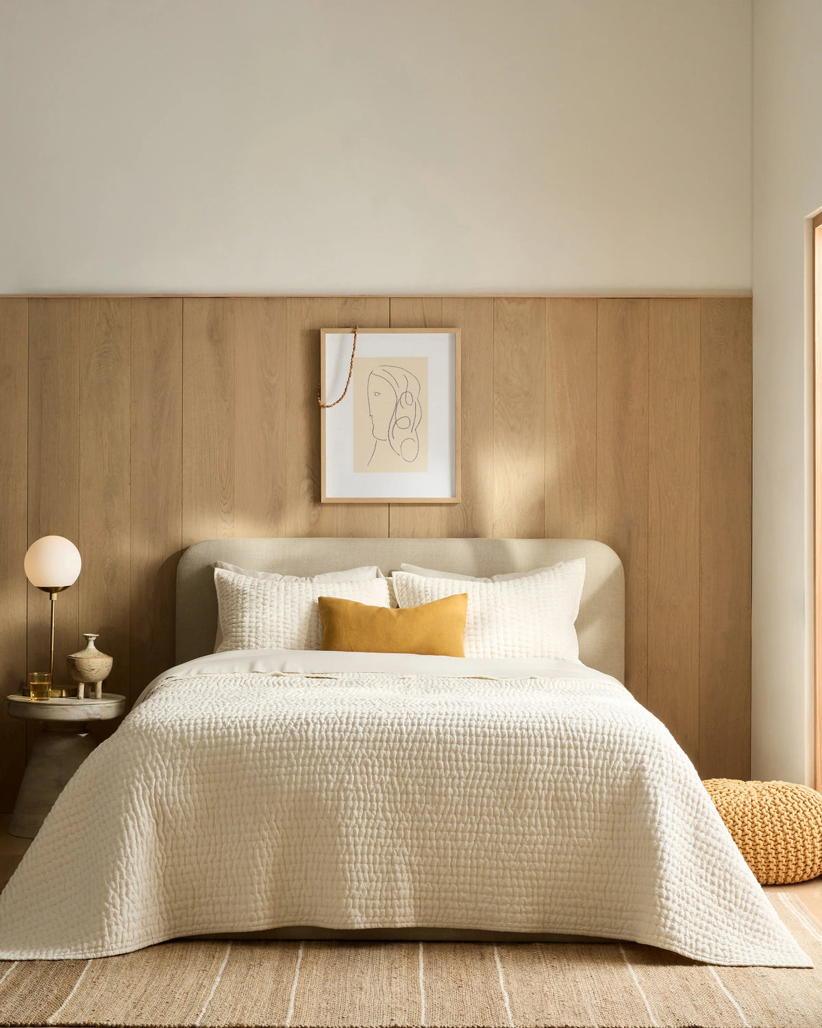 European Linen Cotton Stitch Sham Set - Standard / Stone