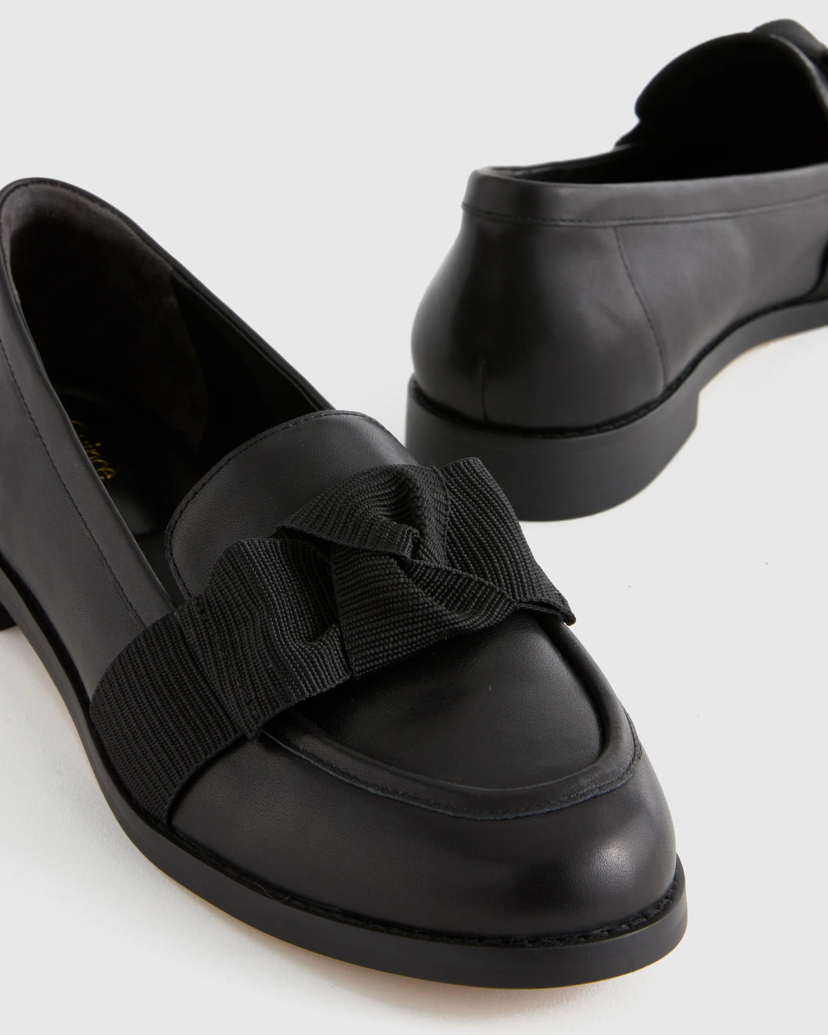 Italian Leather Bow Penny Loafer - 5 / Bone