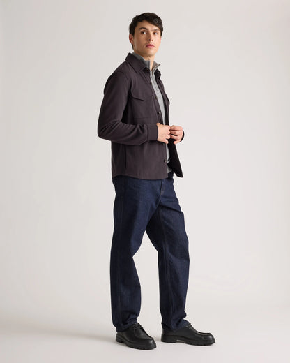 Cotton Pique Knit Overshirt - XS / Heather Charcoal
