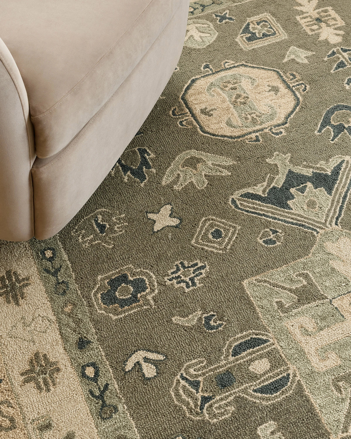 Callum Wool Rug - 3' x 5' / Green