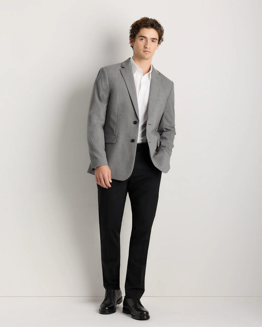 Stretch Wool Blazer - S / Grey Melange