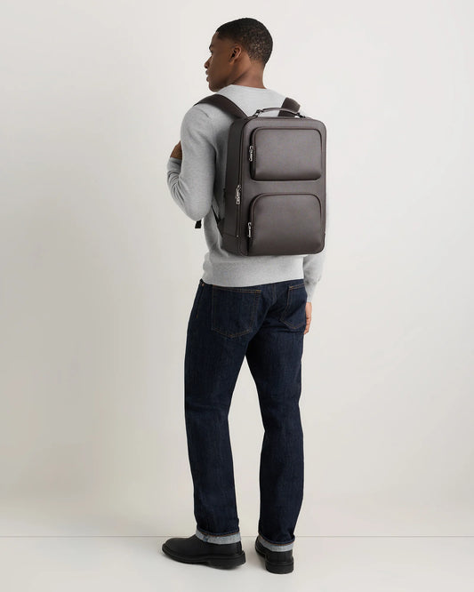 Italian Saffiano Laptop Backpack - One Size / Hickory