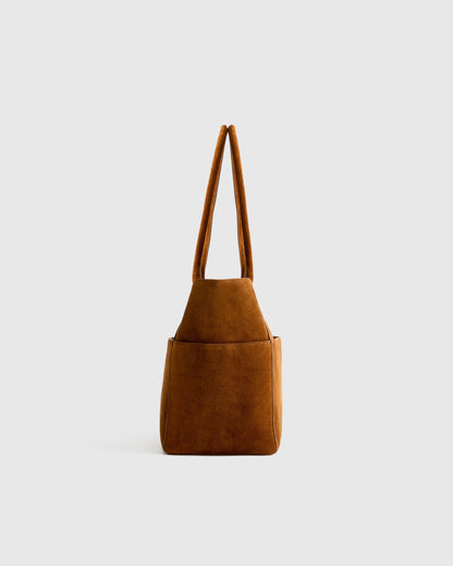 Hudson Suede Tote - One Size / Chocolate Brown
