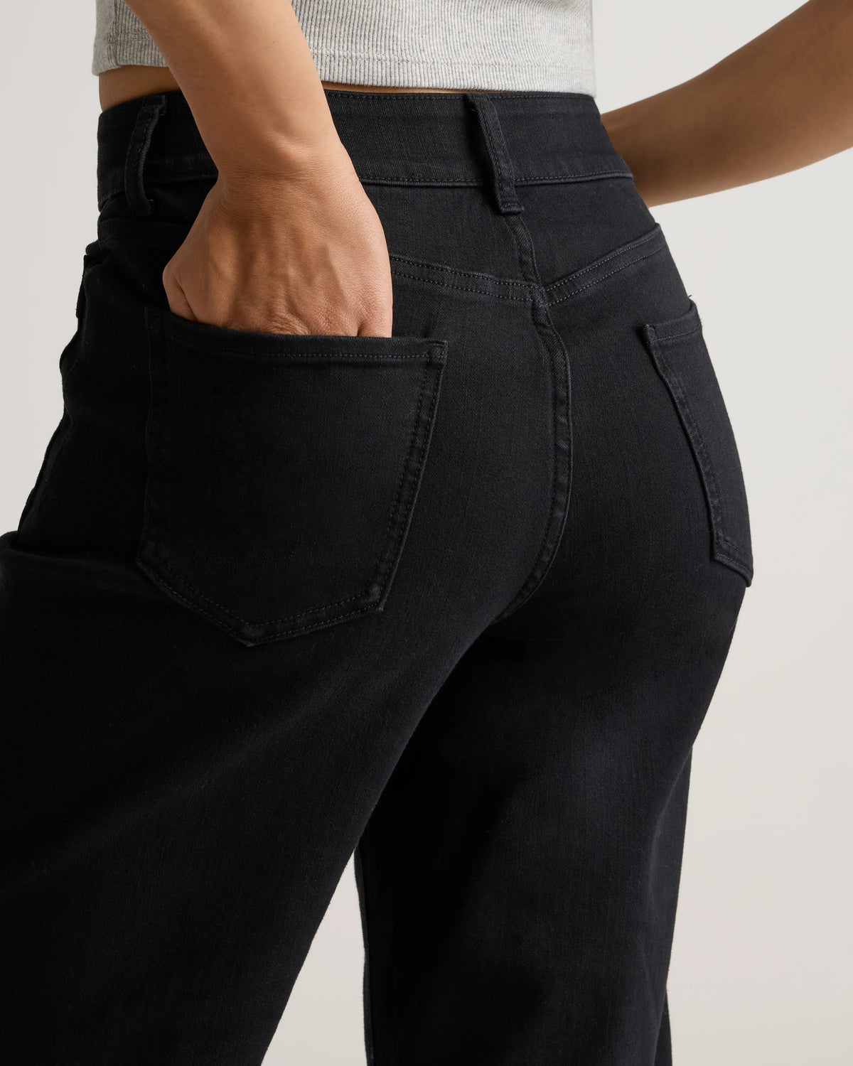 Bella Stretch Patch Pocket Wide Leg Jeans - 24 / Seaside Blue