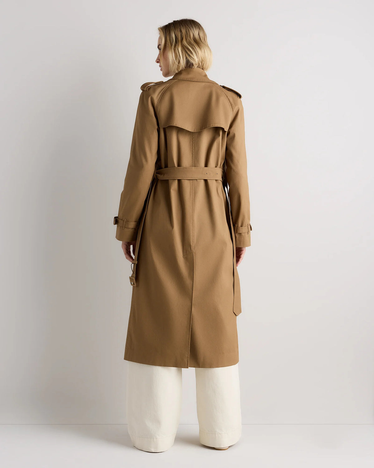 Comfort Stretch Long Trench Coat - XS / Dark Khaki