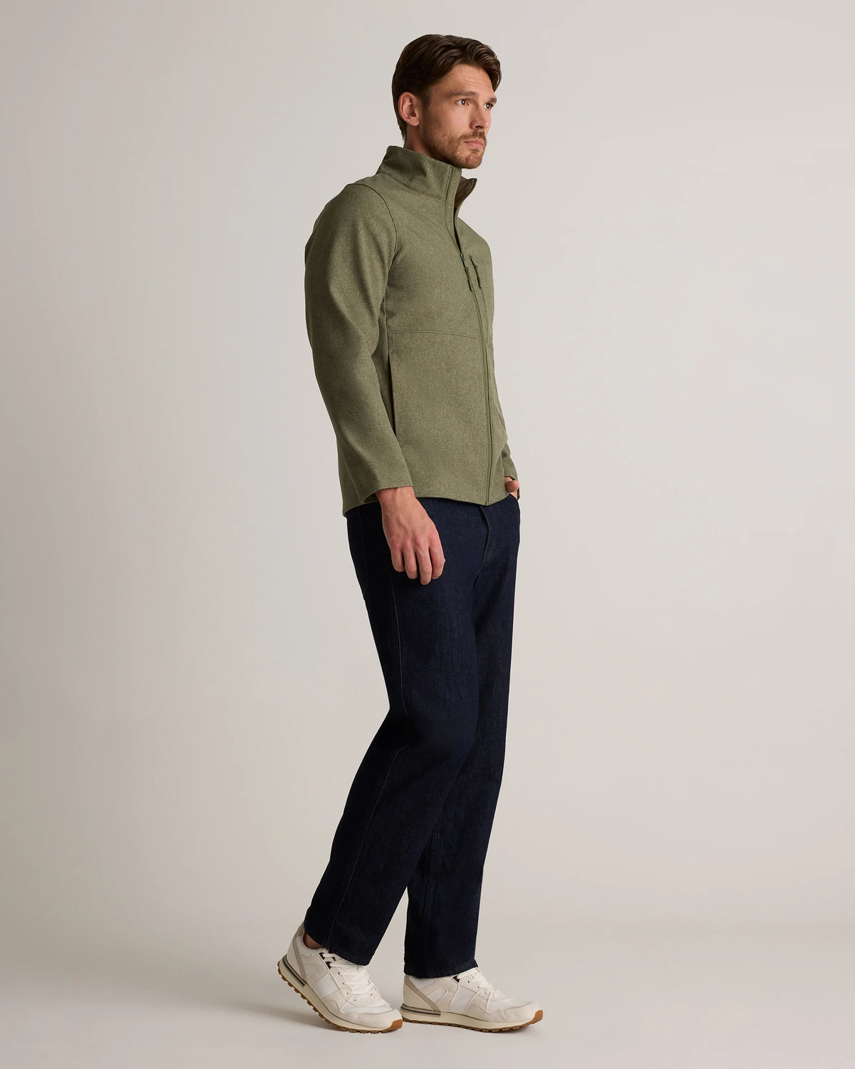 Softshell Fleece-Lined Full-Zip Jacket - S / Heather Shady Charcoal