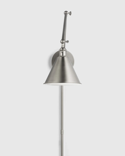 Articulating Double Arm Steel Wall Sconce - One Size / Silver