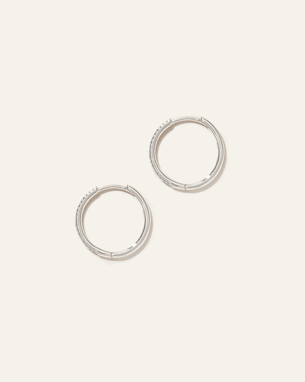 14K Gold Diamond Pave Hoops - One Size / Yellow Gold