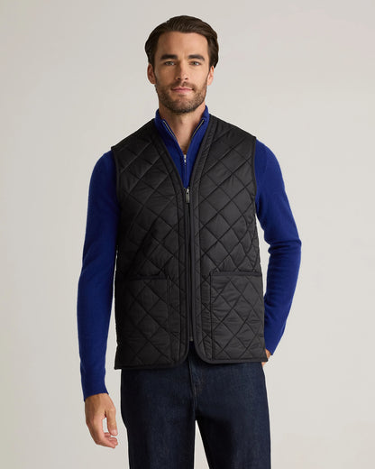 Featherless Quilted Fleece-Lined Liner Vest - S / Black