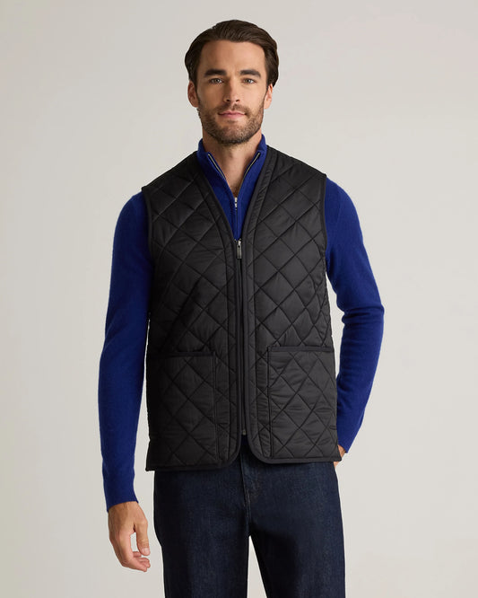 Featherless Quilted Fleece-Lined Liner Vest - S / Black