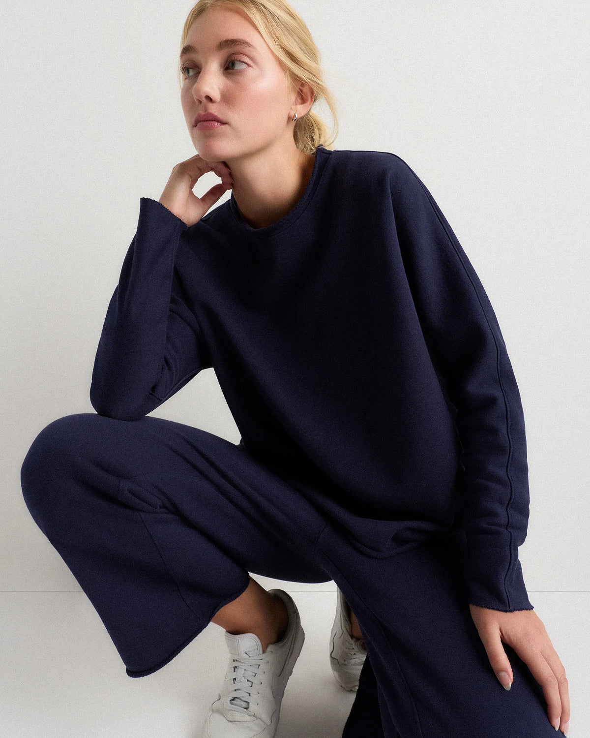 Organic French Terry Crew - XS / Ruby Red