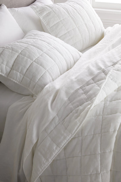 European Linen Box Quilt - Twin / Dusty Mauve