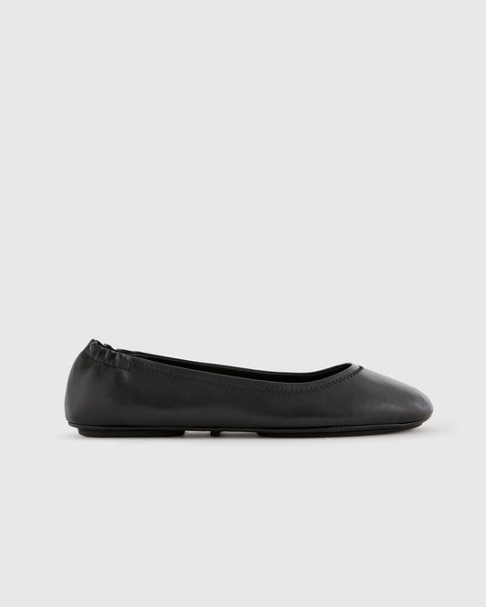 Italian Leather On-The-Go Ballet Flat - 5 / Cognac