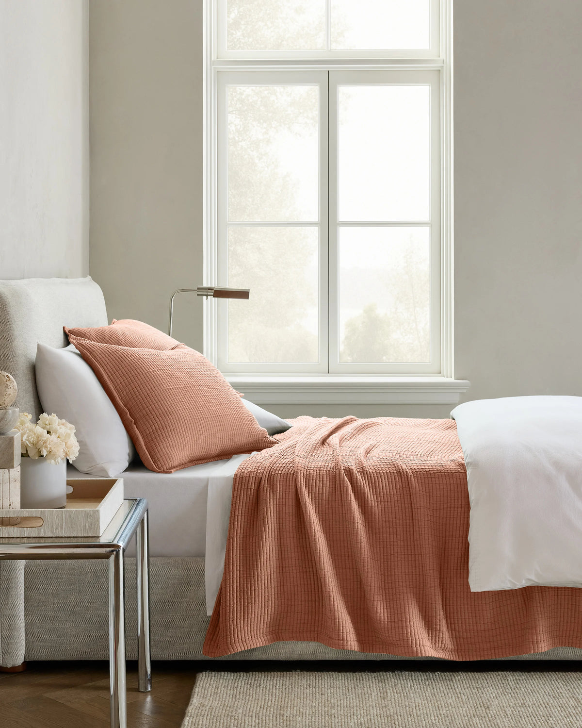 Organic Ribbed Cotton Coverlet - Twin / Toffee