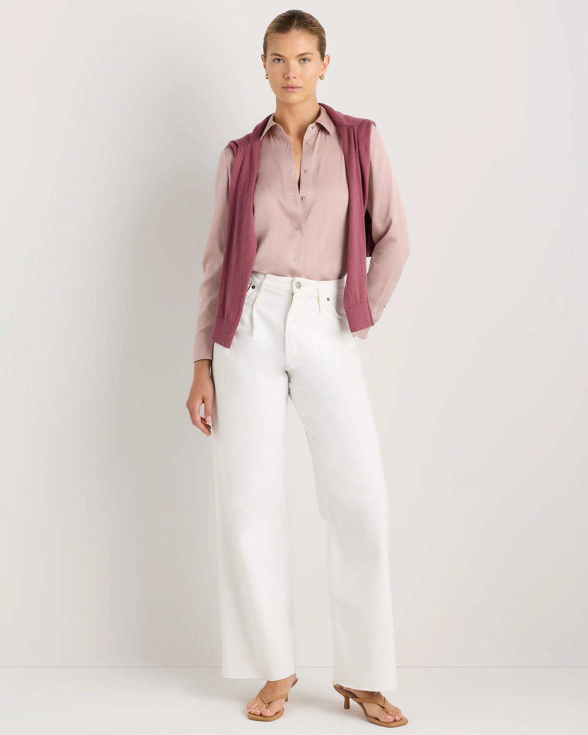 Washable Stretch Silk Blouse - XS / Moonstone Blue