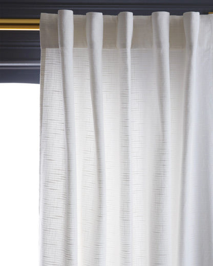 Cotton Slub Curtain - Single Panel - 48x84 / White