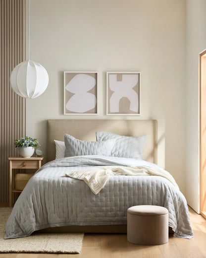 European Linen Dream Quilt Set - Twin / Dusty Olive