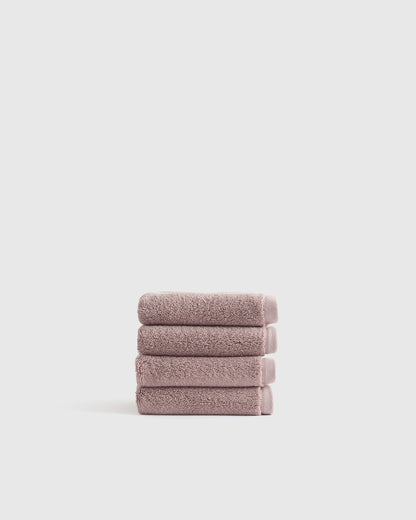 Plush Organic Turkish Cotton Washcloth (Set of 4) - One Size / White