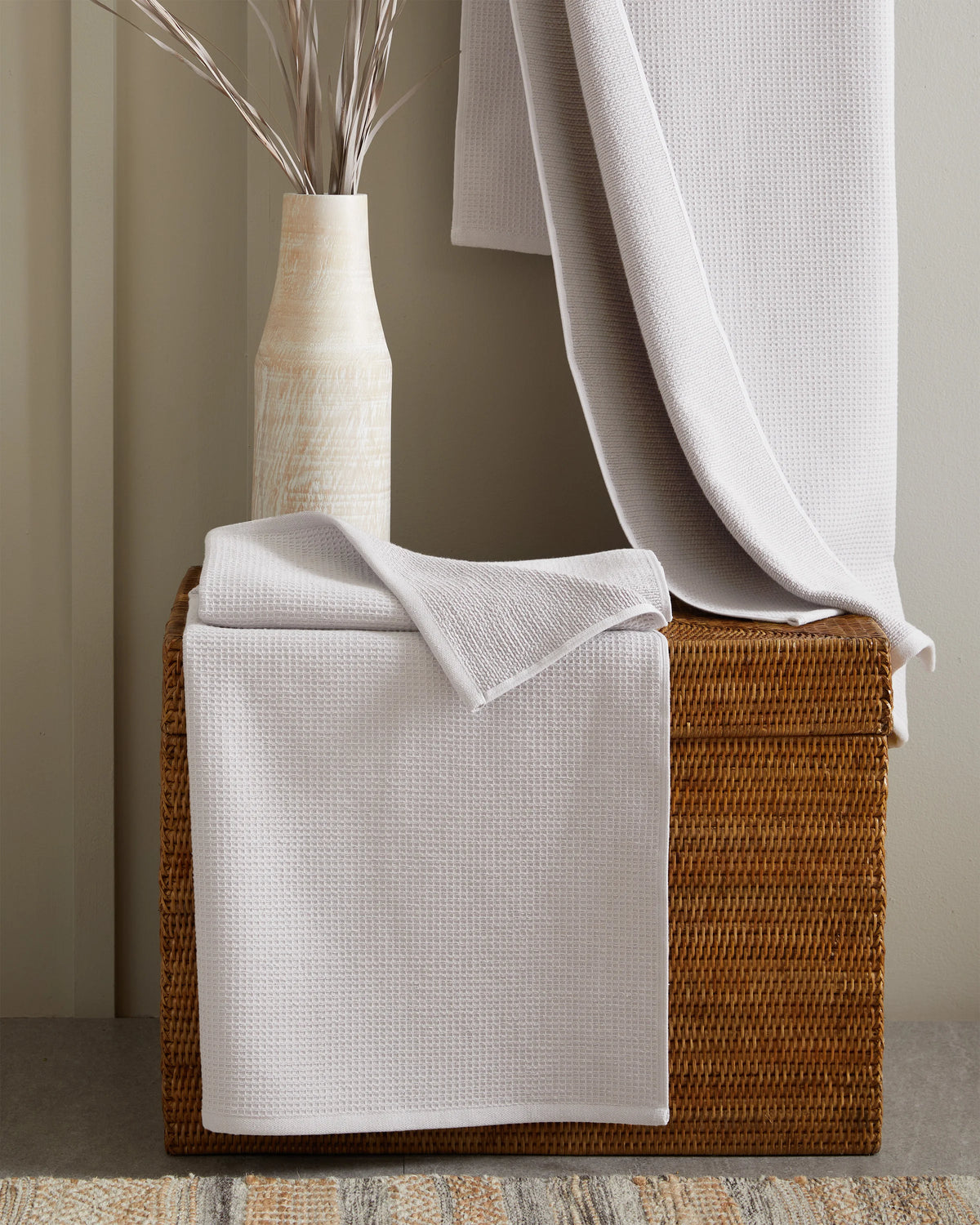 Turkish Waffle Terry Bath Towel (Set of 2) - One Size / White