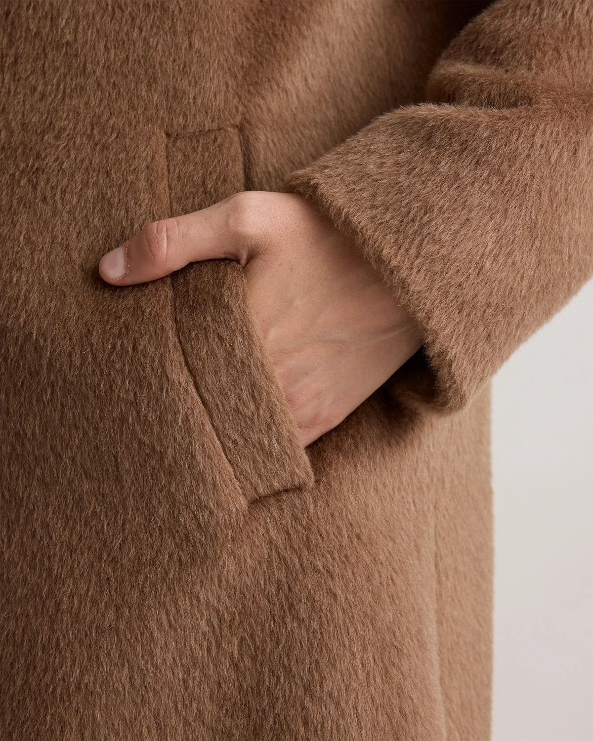 Alpaca-Wool Stand Collar Coat - XS / Rustic Brown
