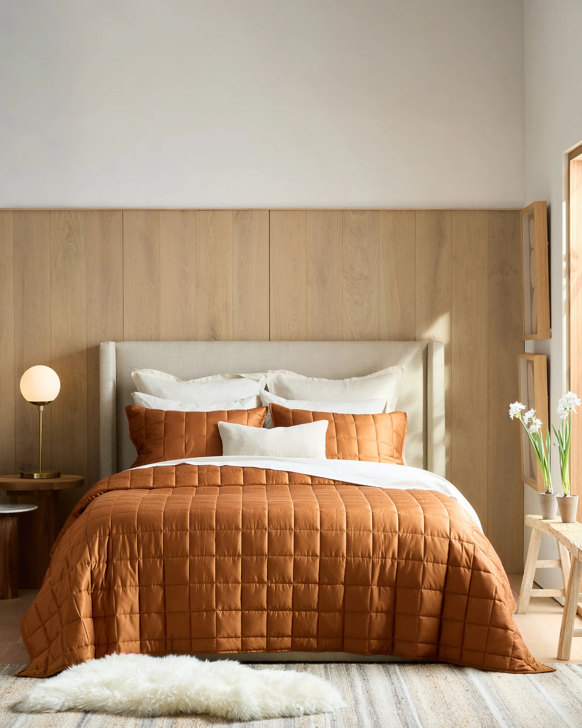 Bamboo Box Quilted Sham Set - Standard / Sage