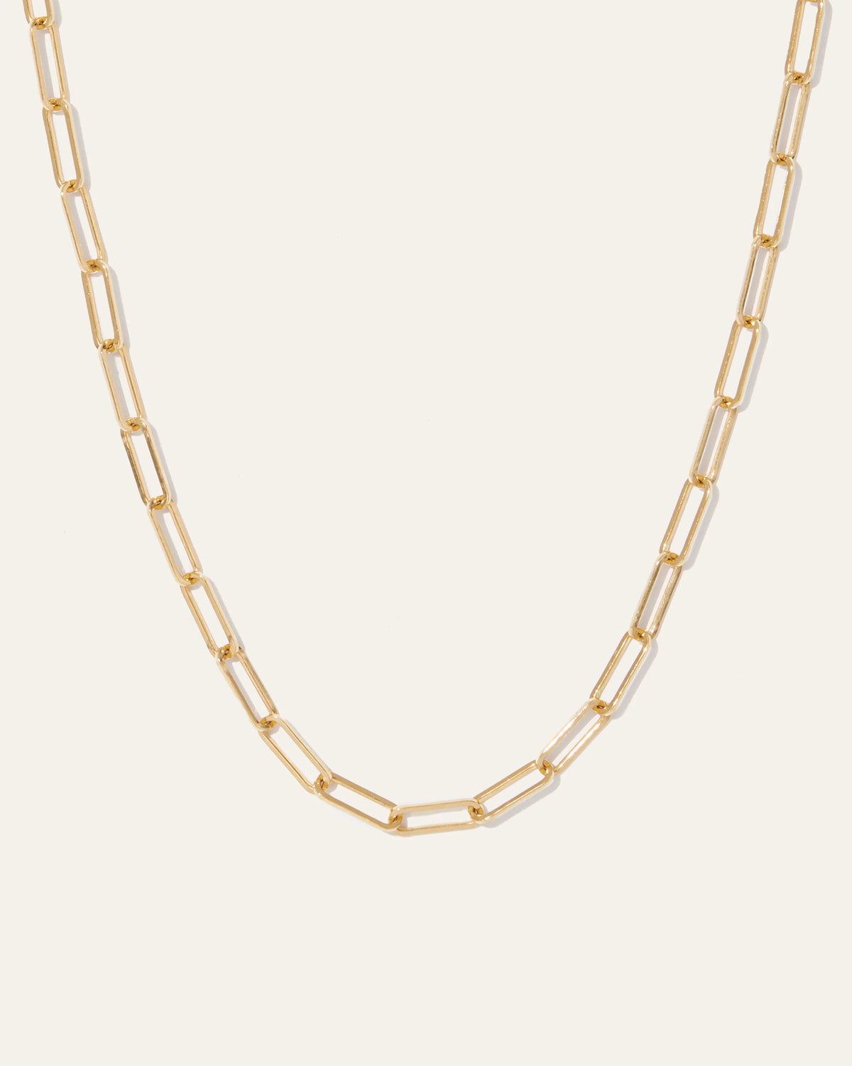 14K Gold Paperclip Chain Necklace - 3.2mm - 16" / Yellow Gold