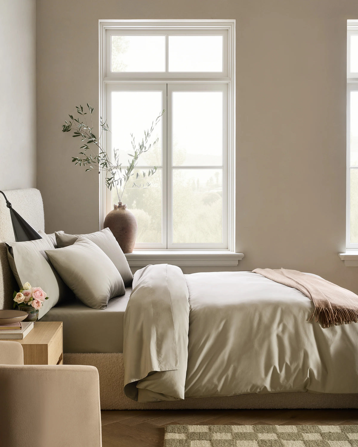 Organic Crisp Percale Duvet Cover Set - Twin / Espresso