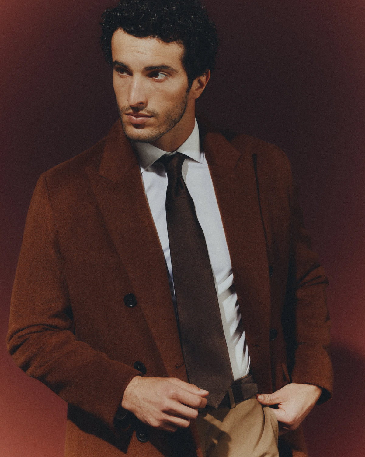 Camel Hair Double-Breasted Overcoat - S / Vicuna