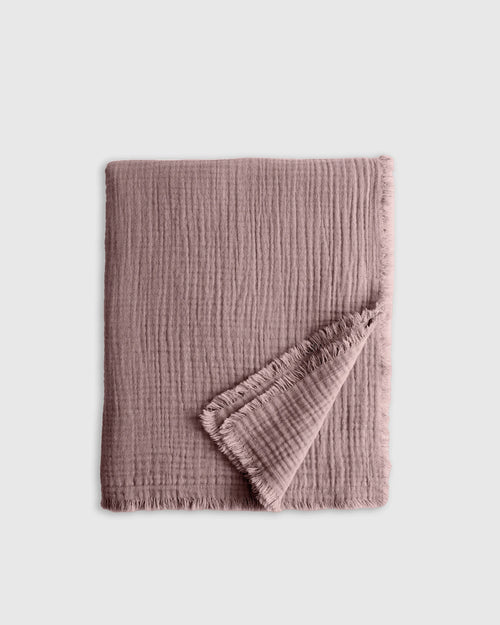 Organic Cotton Gauze Throw - One Size / Fig
